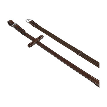 Rênes Equestro boucles argentées Marron foncé
