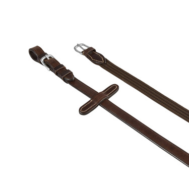 Rênes Equestro boucles argentées Marron foncé