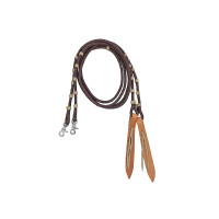 Rênes nylon Lakota avec flap cuir Marron Rênes nylon Lakota avec flap cuir Marron