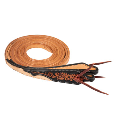 Rênes western Pool’s dark floral tooling