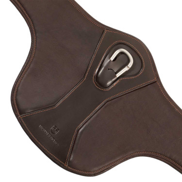 Sangle bavette Equestro en cuir Marron foncé