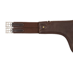 Sangle bavette Equestro en cuir Marron foncé