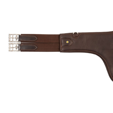 Sangle bavette Equestro en cuir Marron foncé
