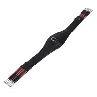 Sangle de saut en cuir Equestro avec élastiques Noir