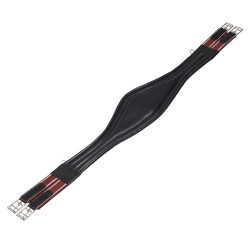 Sangle de saut en cuir Equestro avec élastiques Noir