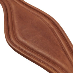 Sangle de saut en cuir Equestro avec élastiques Cognac Marron
