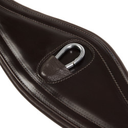 Sangle de saut en cuir Equestro avec élastiques Marron foncé
