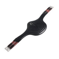 Sangle de saut Equestro en cuir avec protège-boucles Noir