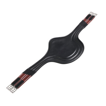 Sangle de saut Equestro en cuir avec protège-boucles Noir