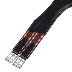 Sangle de saut Equestro en cuir avec protège-boucles Noir