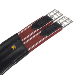 Sangle de saut Equestro en cuir avec protège-boucles Noir