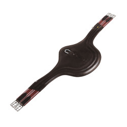 Sangle de saut Equestro en cuir avec protège-boucles Marron foncé