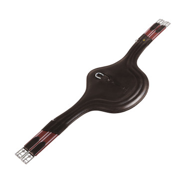 Sangle de saut Equestro en cuir avec protège-boucles Marron foncé
