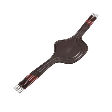 Sangle de saut Equestro en cuir avec protège-boucles Marron foncé