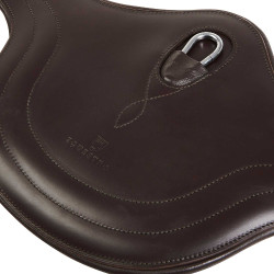 Sangle de saut Equestro en cuir avec protège-boucles Marron foncé
