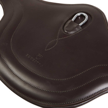 Sangle de saut Equestro en cuir avec protège-boucles Marron foncé