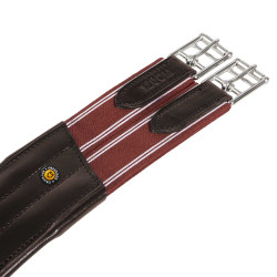 Sangle de saut Equestro en cuir avec protège-boucles Marron foncé