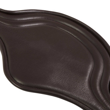 Sangle de saut Equestro en cuir avec protège-boucles Marron foncé