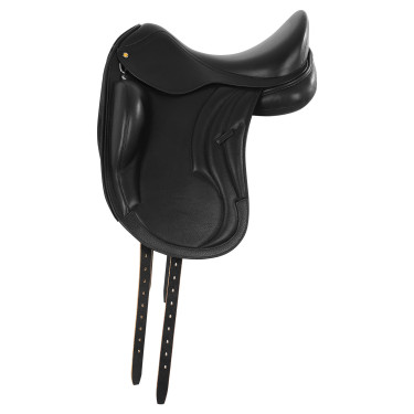 Selle de dressage monoflap Equestro en cuir Noir