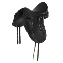 Selle de dressage monoflap Equestro en cuir Noir