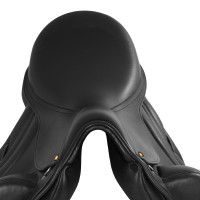 Selle de dressage monoflap Equestro en cuir Noir Selle de dressage monoflap Equestro en cuir Noir