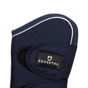Set guêtres de transport et protège-queue Equestro patch en caoutchouc Marine Bleu marine