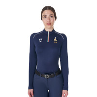 Sous-couche d’entraînement femme Equestro x FISE Marine blazer Bleu marine