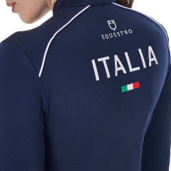 Sous-couche d’entraînement femme Equestro x FISE Marine blazer Bleu marine