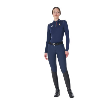 Sous-couche d’entraînement femme Equestro x FISE Marine blazer Bleu marine