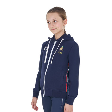 Sweat à capuche enfant unisexe en polaire Equestro x FISE Marine blazer Bleu marine Sweat à capuche enfant unisexe en polaire Equestro x FISE Marine blazer Bleu marine