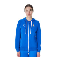 Sweat à capuche femme Equestro x FISE Bleu de savoie