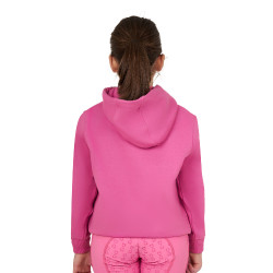 Sweat à capuche fille Equestro Winter Love Rose château Sweat à capuche fille Equestro Winter Love Rose château
