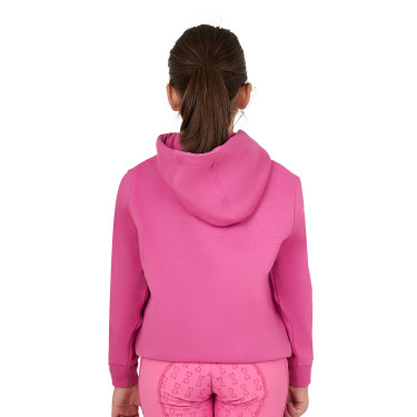 Sweat à capuche fille Equestro Winter Love Rose château Sweat à capuche fille Equestro Winter Love Rose château