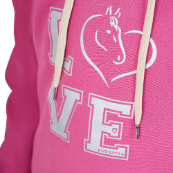 Sweat à capuche fille Equestro Winter Love Rose château Sweat à capuche fille Equestro Winter Love Rose château