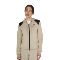 Sweat femme Equestro crop top à capuche Oxford tan Rose