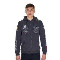 Sweat homme Equestro à capuche multi-logo Asphalt Gris Sweat homme Equestro à capuche multi-logo Asphalt Gris
