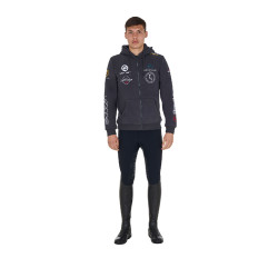 Sweat homme Equestro à capuche multi-logo Asphalt Gris