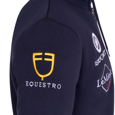 Sweat homme Equestro à capuche multi-logo Marine blazer Bleu marine