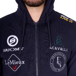 Sweat homme Equestro à capuche multi-logo Marine blazer Bleu marine