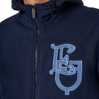 Sweat homme Equestro EQ à zip frontal Marine blazer Bleu marine