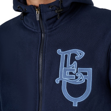 Sweat homme Equestro EQ à zip frontal Marine blazer Bleu marine