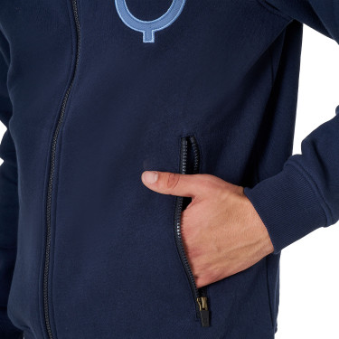 Sweat homme Equestro EQ à zip frontal Marine blazer Bleu marine