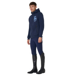 Sweat homme Equestro EQ à zip frontal Marine blazer Bleu marine