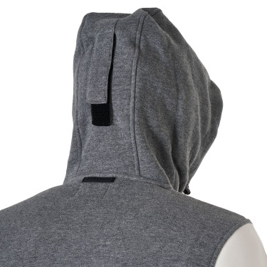 Sweat homme Equestro Institutional bicolore à zip frontal Gris mélangé / blanc antique