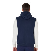 Sweat homme Equestro Institutional bicolore à zip frontal Gris mélangé / blanc antique