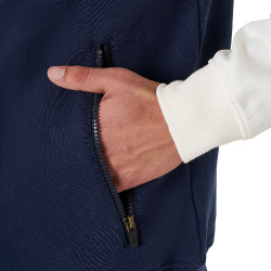 Sweat homme Equestro Institutional bicolore à zip frontal Marine blazer / blanc antique Bleu marine