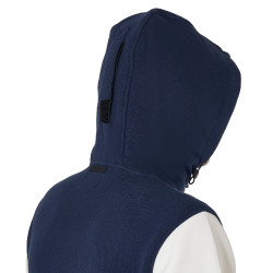 Sweat homme Equestro Institutional bicolore à zip frontal Marine blazer / blanc antique Bleu marine