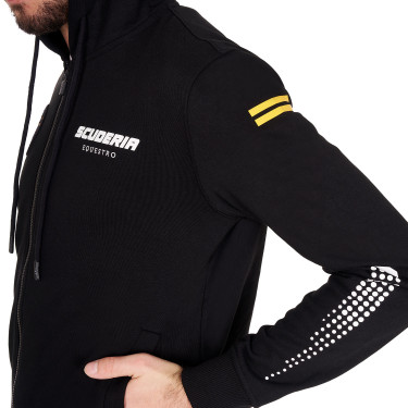 Sweat homme Equestro Scuderia à capuche Noir