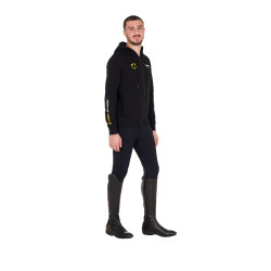 Sweat homme Equestro Scuderia à capuche Noir