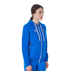 Sweat polaire femme Equestro x FISE Bleu de savoie Sweat polaire femme Equestro x FISE Bleu de savoie